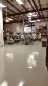 Monochromatic Gray Epoxy in Food Productionn Facility