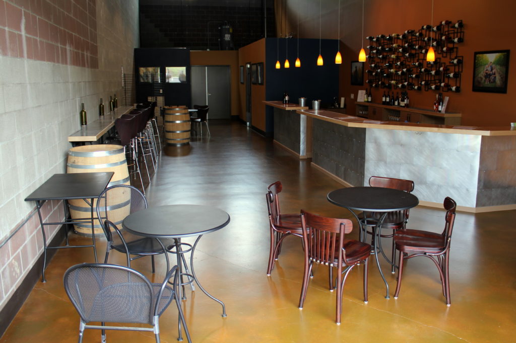 Stained and Sealed Concrete in a Wine Tasting Room